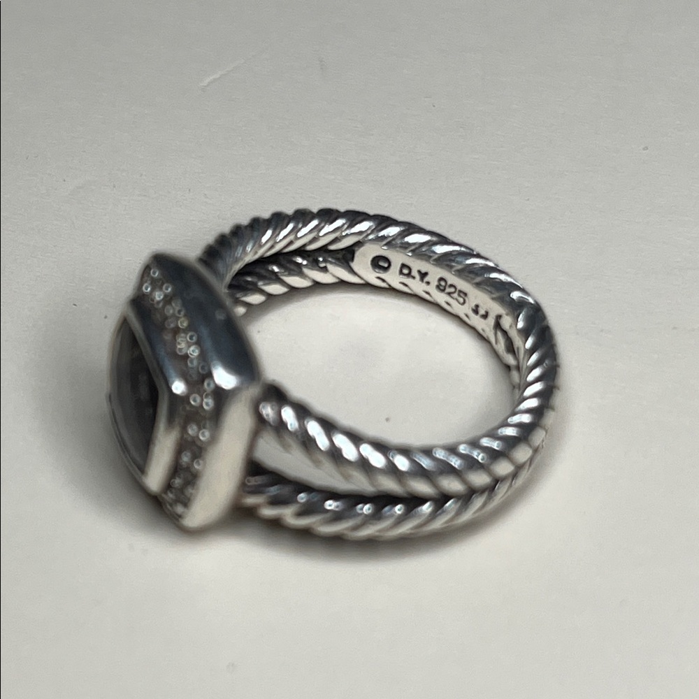 David Yurman Morganite Petite Albion Ring with Pave’ Diamonds - Picture 2 of 8